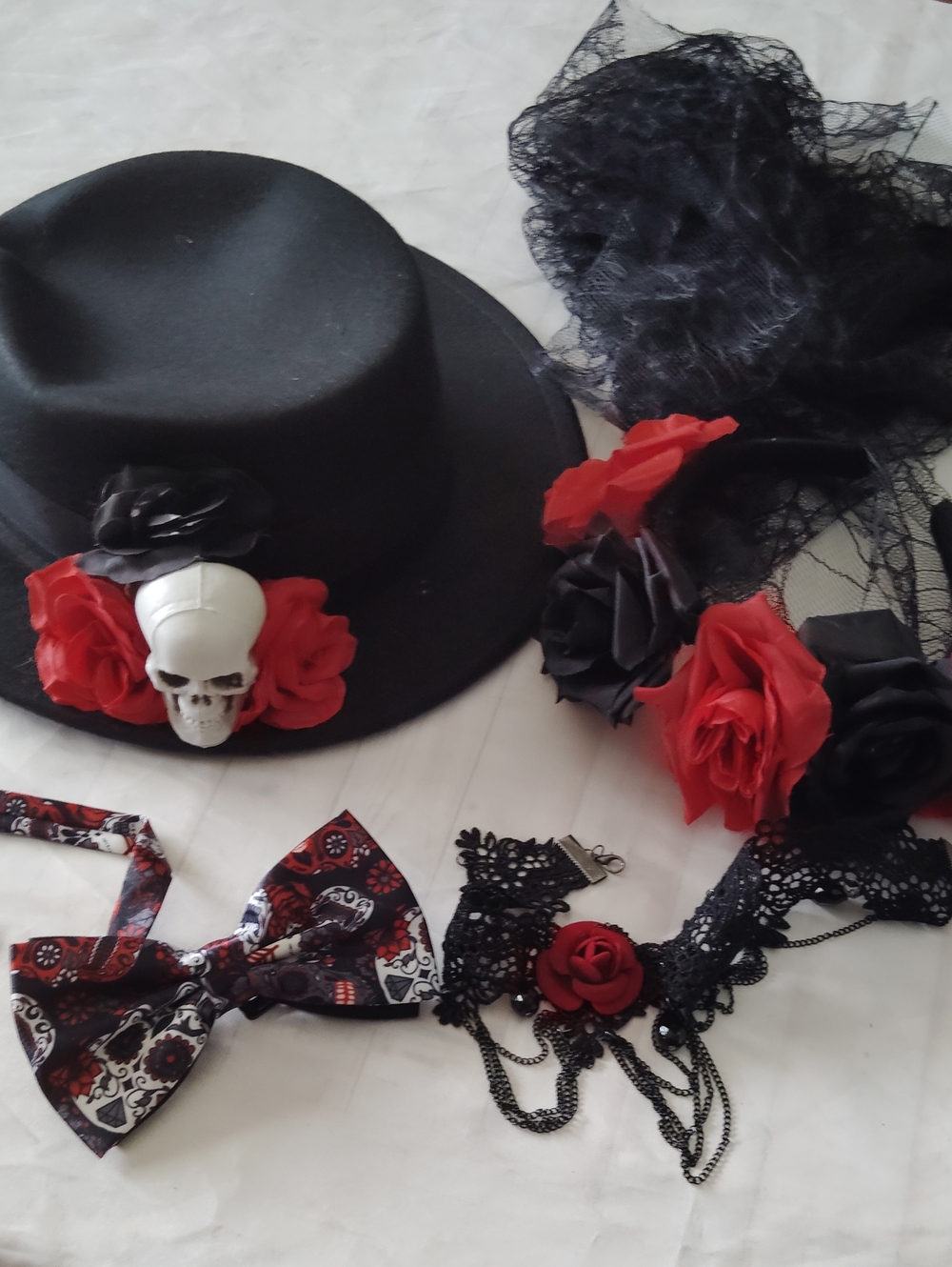 Liitrsh 4 Pcs 2025 Day of The Dead Costume Set